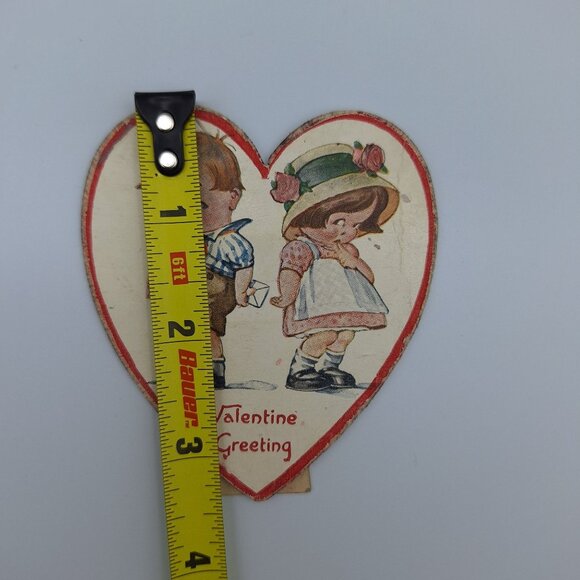 Vintage Valentine Card Stand Up Cute Kids Retro Art Collectible Paper Ephemera - Picture 4 of 4